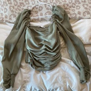 ASTR the Label Sage puff sleeve top